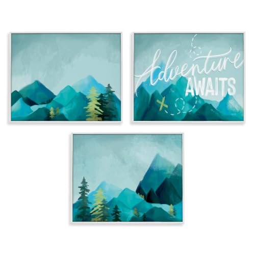 'Icy Panoramic Adventure Awaits Phrase'| 3pc Framed Giclee Art Set 3