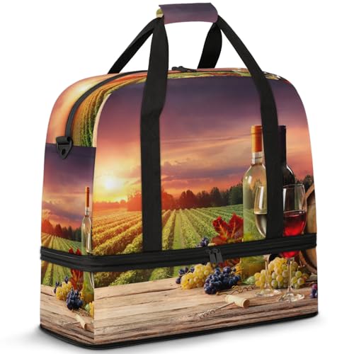 Large Weekender Overnight Bags Abstract Grape Wine Travel Duffel Bag for Women Men Gym Bags With Shoe Compartment Foldie Travel Tote Bag Carry On Personal Item Bag for Travel Gym Sports