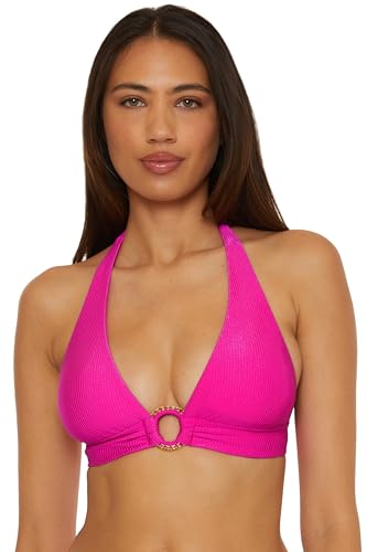 BECCA Women's Monte Carlo Halter Bikini Top, Adjustable, Tie Back, Swimwear Separates