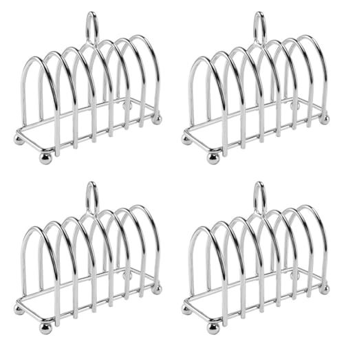 Cwmiibili 4X Toast Bread Rack Holder 6 Stainless Steel Toast Rack with Ball Feet and Loop Carry Handle