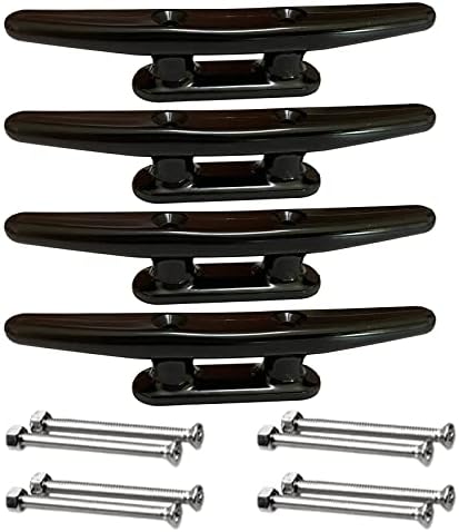 Trafu Black Boat Nylon Cleat 4pcs (4inch-4pcs)