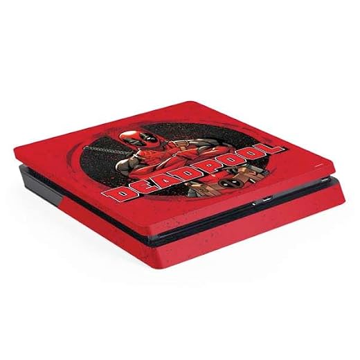 Skinit Decal Gaming Skin Compatible with PS4 Slim - Officially Licensed Marvel Deadpool Wade Wilson Design
