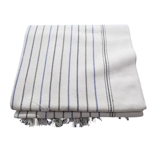Pure Cotton Handloom Khes for Single Bed – White Check Line Design | Lightweight & Breathable Summer Blanket | Soft Cotton Fabric | Pack of 1 Pure Cotton Handloom Khes for Single Bed – White Check Line Design | Lightweight & Breathable Summer Blanket | Soft Cotton Fabric | Pack of 1