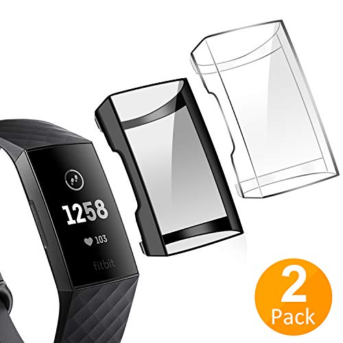 Tensea Compatible with Fitbit Charge 3 and Charge 4 Screen Protector, 2 Packs