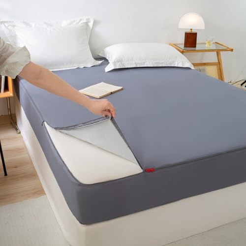 Peakjune Protectores ColchóN Matrimoniales,Protector ColchóN Impermeable,Funda ColchóN con Cremallera,Protector ColchóN Doble Impermeable,Protector ColchóN Impermeable Funda ColchóN Doble
