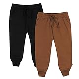 HonestBaby 2-Pack Sweatpants 100% Organic Cotton for Infant Baby Boys, Girls, Sugar, 4T