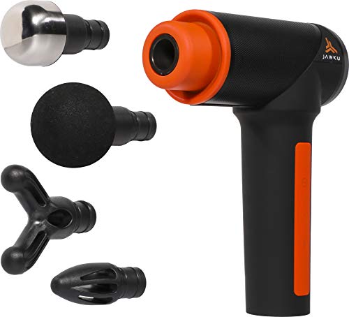 JAWKU Muscle Blaster Chrome Ultra-Compact Cordless Percussion Massage Gun, Rechargeable Handheld Stimulation, Vibration and Deep Tissue Muscle Massager