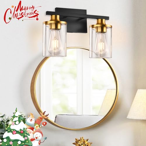 GROWER 2 Lights Bathroom Light Fixtures, Black and Gold Vanity Light - image 7