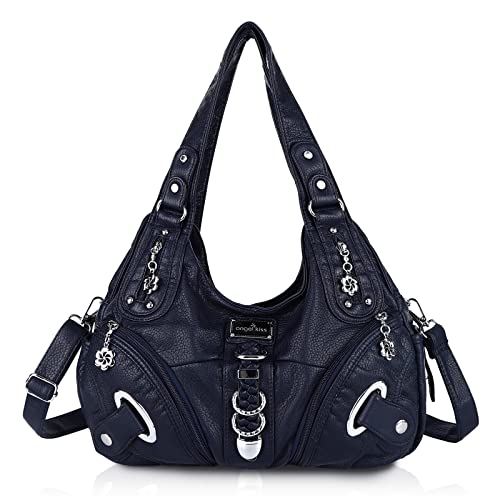 Angel Kiss Bolso De Mujer Grande Bolso Bandolera Mujer PU Cuero Vintage Bolso con Correa Desmontable