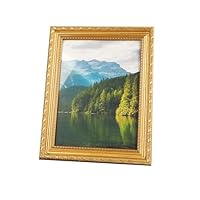 Generisch Bilderrahmen A4 Gold – Barock Bilderrahmen im Vintage Stil, Fotorahmen 33.5×24.5cm Aus Kunststoff Mit Glas, Für Wand Oder Tisch, Klassisch Dekorativ Für Zuhause Oder Büro