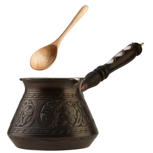 DEMMEX Thickest Copper Turkish Greek Arabic Coffee Pot, Stovetop Coffee Maker, Cezve Ibrik...