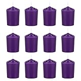Mega Candles 12 pcs Unscented Purple Votive Candle, Hand Poured Wax Candles 15 Hours 1.5 Inch x 2.25 Inch, Home Décor, Wedding Receptions, Baby Showers, Birthdays, Celebrations, Party Favors & More