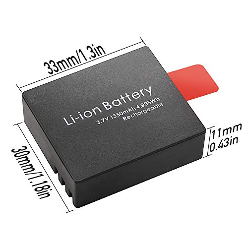 Action Cam Akku, 1350-mAh-Akku (3 Stück), mit USB-Doppelloch-Ladegerät, Kompatibel mit Sportkamera AKASO EK7000, CAMPARK, Crosstour, APEMAN, SJ4000 usw - Image 3