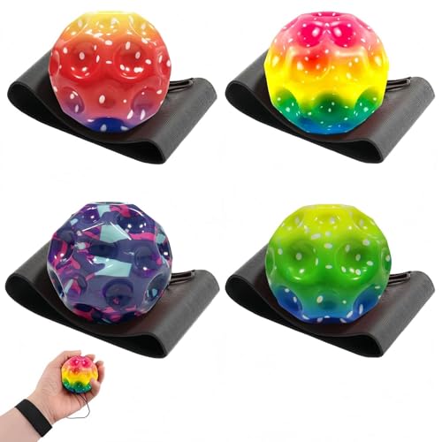 agogue 4 Stück Ball Mit Schnur, Durchmesser 6cm Springball Mit Schnur, Ball Mit Spielzeug Im Freien, Balls An Geeignet Für Familienspiele Etc ﻿ ﻿