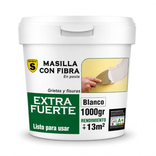 SPSIL Masilla Reparadora con Fibra de Vidrio 1KG Blanco -