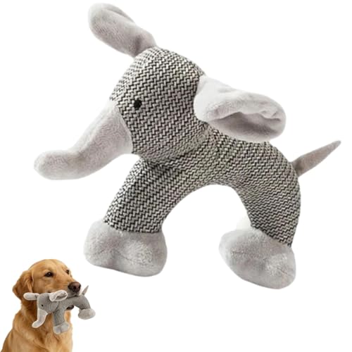 Robustes Hundespielzeug aus Leinenstoff – robustes, unzerstörbares Hundespielzeug für kleine und mittelgroße Hunde (Elefant)