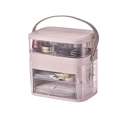 Preisvergleich Produktbild Hojkl Aufbewahrungsbox für Kosmetika Kosmetisches Aufbewahrungsbehälter-Regal Cosmetic Box Desktop Storage Box (Color : Pink, Size : One Size)