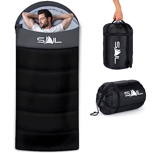 SAIL XL Sleeping Bag Extra Wide for Big & Tall Person 3-4 Season 1.6KG – 2.7KG Lightweight,Waterproof Indoor & Outdoor Use for Adults for Hiking, Backpacking and Camping