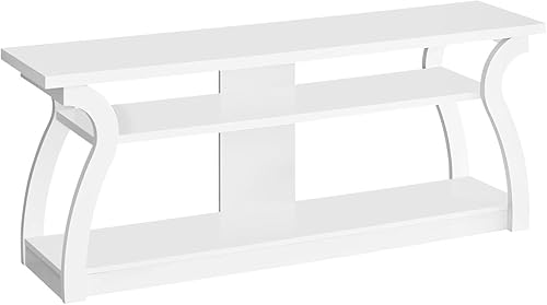 Monarch Specialties Soporte de TV 2665, 60 pulgadas, consola, centro de entretenimiento multimedia, estantes de almacenamiento, sala de estar,