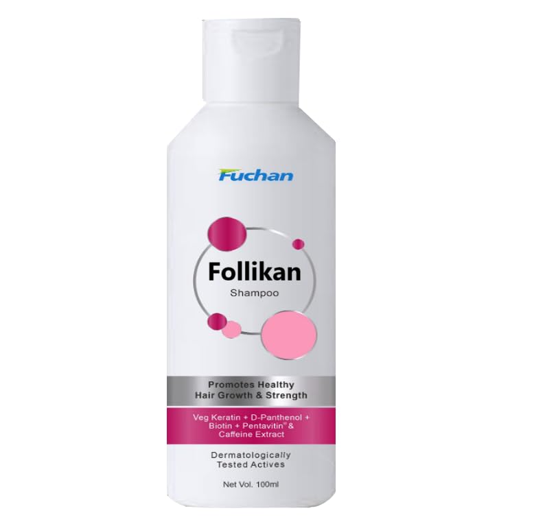 Follikan Hair Growth & Strengthening Shampoo, Dermatologically Tested, 100ml