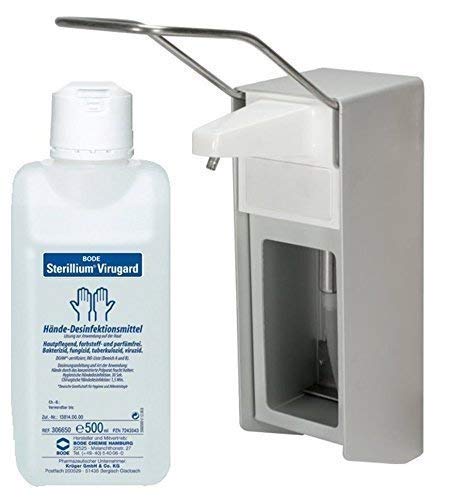 Medi-Inn Aluminium-Wandspender Wandhalter gebürstet 500 ml + Bode Sterillium Virugard 500 ml