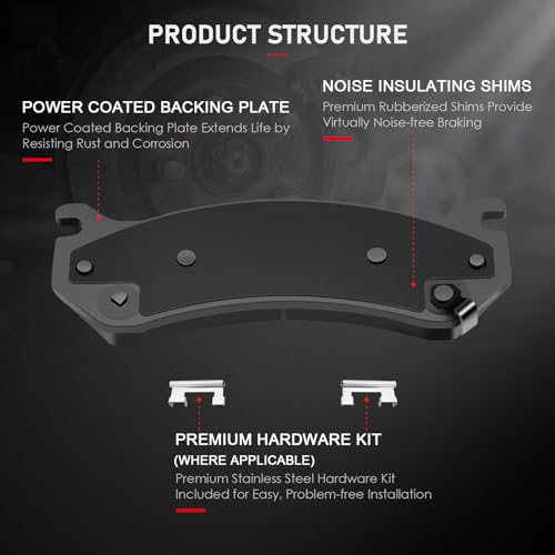 Image of cciyu D785 Ceramic Rear Brake Pads Set fit For Cadillac Escalade ESV /EXT,For Chevy Avalanche 1500,Silverado 1500 HD,For GMC Safari,Sierra 1500 HD,Sierra 3500 HD,Yukon XL 2500,For Hummer H2