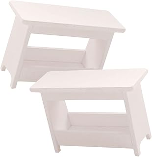 CIYODO 2 Pçs Banquinho Miniatura Mini Acessórios Para Casa De Bonecas Bonecas Em Miniatura Móveis Em Miniatura Ornamento De Mesa Em Miniatura Coisas Em Miniatura Mini Mesa Para