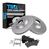 TRQ Front Brake Pad and Rotor Set Ceramic G Coated Vented Rotors Compatible with 2007-2015 Audi Q7 2003-2010 Porsche Cayenne 2004-2008 Volkswagen Touareg