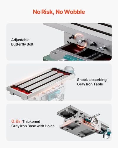 Image of VEVOR Milling Working Table 17.7 X 6.7 Inch, Compound Milling Machine Work Table 2 Axis 4 Ways Move, Multifunction Milling Working Table Heavy-duty Structure,for Milling and Drilling Machine