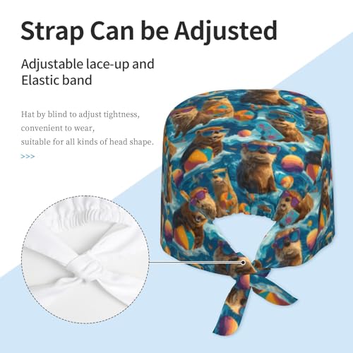 Image of Adjustable Scrub Cap with Sweatband, Breathable Working Hat for Men /Women