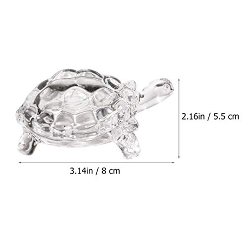 Veemoon Chinese Feng Shui Tortoise, Crystal Glass Turtle Animal Figurine for Peace Prosperity Positive Energy Decoration - Image 2