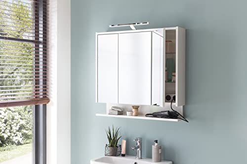 Schildmeyer Spiegelschrank Carlos 149547, Holzwerkstoff, weiß, 74,5 cm mit Regal Schildmeyer Spiegelschrank Carlos 149547, Holzwerkstoff, weiß, 74,5 cm mit Regal