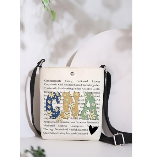 MAOFAED Certified Nursing Assistant Gift, Cna Appreciation Gift, CNA Definition Crossbody Bag, Compassionate, Caring, Patient3