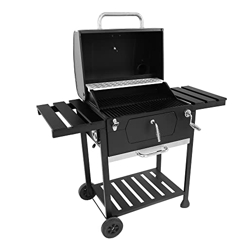Royal Gourmet Cd1824En 24” Charcoal Grill Outdoor Smoker With Side Tables Backyard Griller Party Bbq Picnic Patio Cooking, Black #TOP5