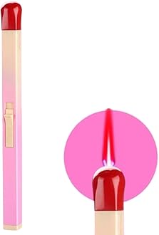 NIVEK Giant Match Stick Shaped Multipurpose Butane Refillable Lighter, Matchstick Novelty Lighter, Wood Color, Fun Cool Lighters (Pink+Wood Color)