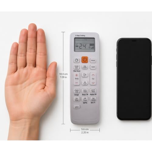 Image of Compatible Samsung AC Remote Control Replacement for Split & Window AC (1 Ton, 1.5 Ton, 2 Ton, Inverter Models) | Model 90A | Match with Old Remote, 2 Step Cooling