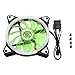 Wentylator obudowy LED, wentylator-RS18 12 V DC 120 mm obudowa LED wentylator podwójny otwór wiele interfejsów chłodzący akcesoria PC 120 mm wentylator 12 V (zielony)