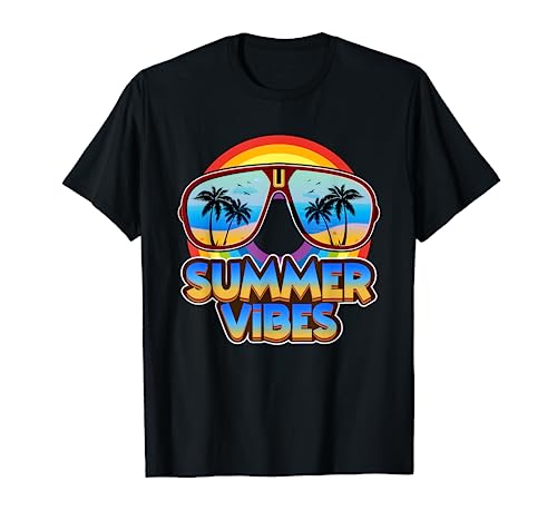 Cool Summer Vibes Beach Sunset Sunglasses Summer Lover Fun T-Shirt