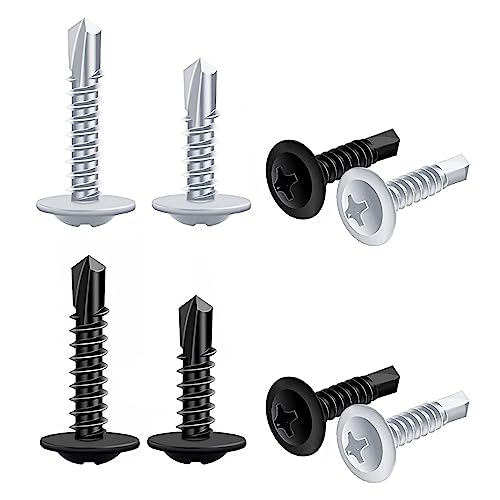 120 Piezas Tornillos Autorroscantes M4.2 - Tornillos Autorroscantes de Cabeza Redonda Torx Phillips de Acero Inoxidable con Caja Plástico para Pared Metal Madera M4.2x13mm y M4.2x19mm