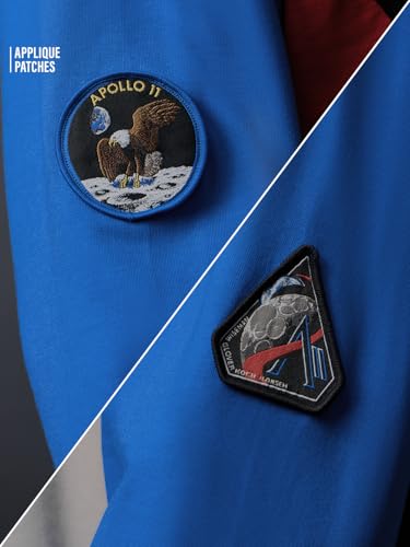 Image of The Souled Store NASA Mission Men and Boys Long Sleeve Round Neck Black Colour Block Casual Lightweight Drop Shoulder Streetwear Trendy Oversized Full Sleeve T-Shirts