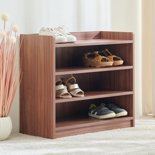 Image of Home Centre | Helios Alton Merida 12 Pairs Shoe Rack | Engineered Wood | Walnut | 1 Year Warranty