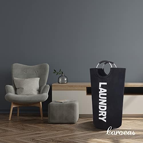 Caroeas Tall Laundry Basket 90L, Large Hamper, Freestanding Laundry Bag - 4