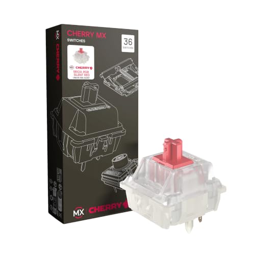 CHERRY MX2A RGB SILENT RED Switch Kit, 36 Interruttori Meccanici (5-PIN), Per Tastiera Fai-Da-Te, Hot-Swap o Da Gioco, Switch Lineare Senza Clic, Liscio e Silenzioso