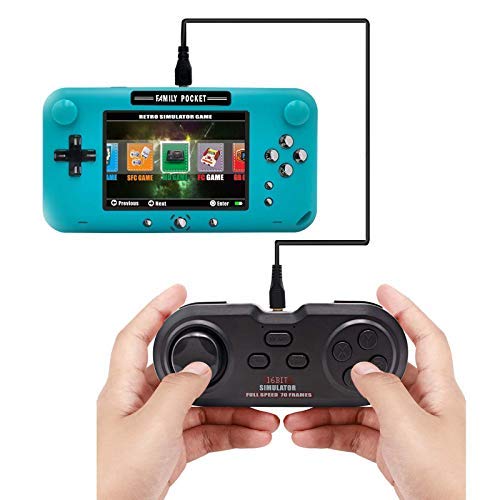 Handheld Game Console 4â€ HD Screen Portable Video Game Console with 2222 Classic Games Retro Game Player Support 2X Players &TV Output & 3.5mm Headphones for Kids Adult (Blue)
