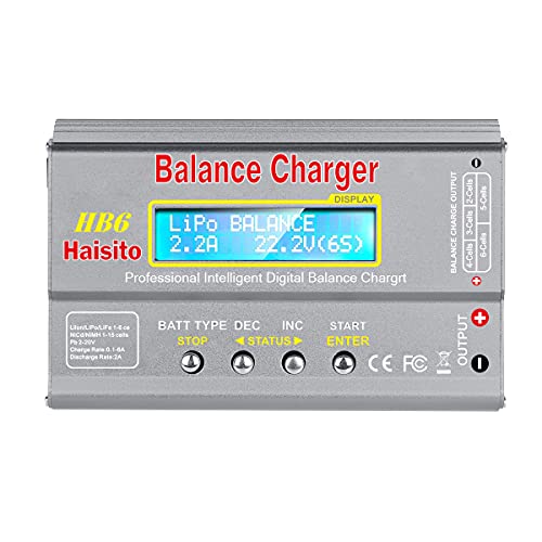 Lipo Charger HB6 RC Battery Balance Charger Lipo Battery Charger Discharger for LiPo Li-ion Life Battery(1-6s) NiMH NiCd (1-15s) RC Hobby Battery Balance Charger 80W 6A