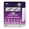 AllerEase Ultimate Cotton Top Allergy Protection and Comfort Zippered Mattress Protector Queen, White