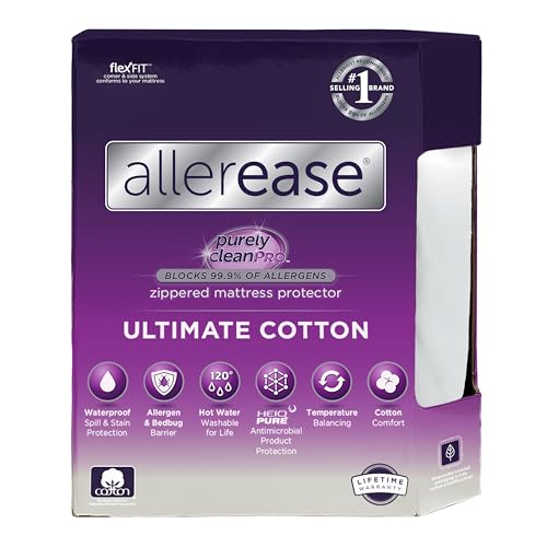 AllerEase Ultimate Allergy Protection and Comfort Zippered Mattress Protector, Twin