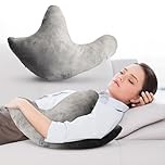 Cheer Collection W Shaped Shoulder Support Pillow, Rotator Cuff Post Surgery Cushion for Neck and Shoulder Pain, Washable Microplush Velour Cover, Gray