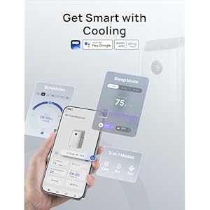 Dreo Portable Air Conditioners, 12,000 BTU AC Unit for Bedroom with Drainage-free Cooling, 46dB Quiet, APP/Voice/Remote, 24h Timer with Fan & Dehumidifier, Smart Air Conditioner for Room Indoors Dreo Portable Air Conditioners 12000 BTU AC Unit for Bedroom with Drainage free Cooling 46dB Quiet APPVoiceRemote 24h Timer with Fan Dehumidifier Smart Air Conditioner for Room Indoors