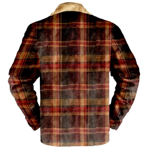 ZYXTIM Mens Fleece Lined Flannel Plaid Shirts Jacket Plus Size Full Zip Sherpa Jackets Heavyweight Thermal Winter Work Coats2